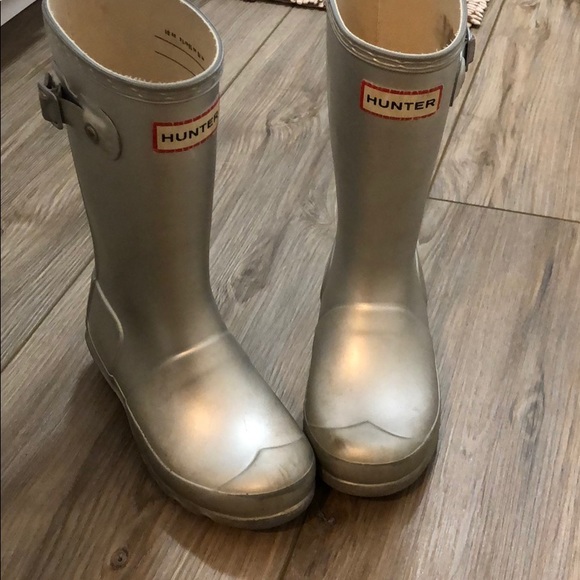 silver hunter rain boots